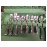 Assortment of plated flatware with ...