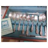 Vintage plated flatware with wood c...