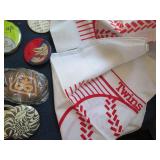 Vintage sports collectibles, button...