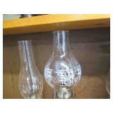 Variety of vintage oil lamps...