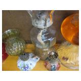Variety of vintage oil lamps...