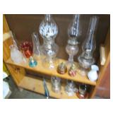 Assortment of vintage oil lamps and...