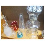 Assortment of vintage oil lamps and...