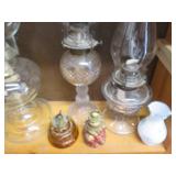 Assortment of vintage oil lamps and...