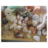 Lot of assorted rabbit figurines an...