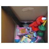 Box of assorted kids toys and activ...