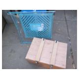 Homemade wood storage trunk with fo...
