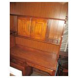 Vintage Wood desk with wall Hutch u...