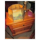 Wood 2-drawer night stand with vint...