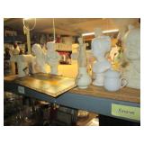 Vintage figurines, busts and bottle...