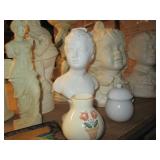 Vintage figurines, busts and bottle...