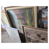 Large oil paintings and other frame...