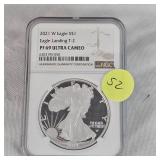 2021W Ultra Cameo Silver Eagle NGCPF69-Ultra Cameo Eagle Landing T-2