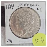 1889- Morgan AU  $1 Silver