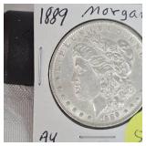 1889- Morgan AU  $1 Silver