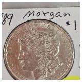 1889- Morgan AU  $1 Silver