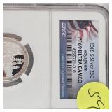 2018 S Silver 25c NGC PF69 Ultra Cameo Voyagers