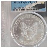 2021 Silver Eagle PCGS MS69, Type 1-2021 Silver Eagle PCGS MS69 Type 2