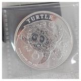 2022 1oz-.999 Silver Turtle Round