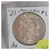 1921 Morgan $1 AU Condition