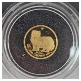 1989 1/25 oz Gold Isle of Man Cat Coin