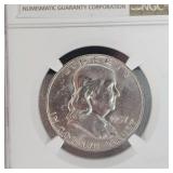 1957 D Franklin NGC MS64 50c