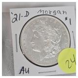 1921 D Morgan $1 AU Condition