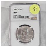 1960 D Franklin NGC MS64 50c