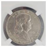 1951 D Franklin NGC MS62 FBL 50c