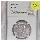 1956 D Franklin NGC MS64 50c