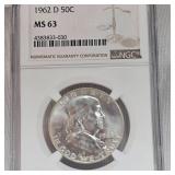 1962 D Franklin NGC MS63 50c