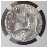 1963 D Franklin NGC MS63, FBL 50c