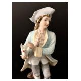Vintage Lefton Porcelain Figurine Gentleman with Dove 7.5 Inch