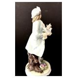 Vintage Lefton Porcelain Figurine Gentleman with Dove 7.5 Inch