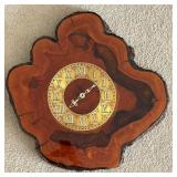 Vintage Live Edge Style Wood Wall Clock
