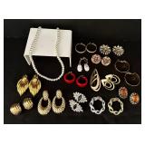 Assorted Vintage Earrings and Necklace