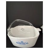 Corning Ware Blue Cornflower Baking Dishes with Glass Lids - Set of