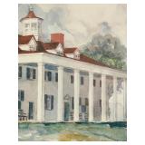 Framed Watercolor Print of Mount Vernon