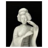 Pair of 6.5-Inch Homco Japan Porcelain Geisha Figurines