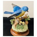 Set of 3 Decorative Songbird Figurines with Cardinals and Bluebird