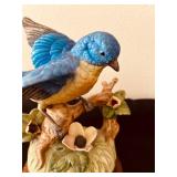 Set of 3 Decorative Songbird Figurines with Cardinals and Bluebird