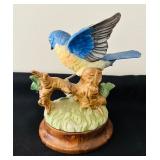 Set of 3 Decorative Songbird Figurines with Cardinals and Bluebird