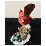 Set of 3 Decorative Songbird Figurines with Cardinals and Bluebird