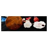 Set of 3 Decorative Songbird Figurines with Cardinals and Bluebird