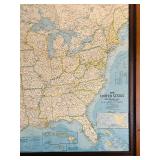 Framed Large United States Wall Map 47 x 67 Inches