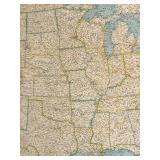 Framed Large United States Wall Map 47 x 67 Inches