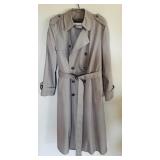 London Fog Tan Trench Coat with Belt and Epaulettes