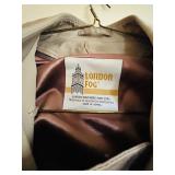 London Fog Tan Trench Coat with Belt and Epaulettes