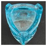 Vintage LE Wright Moon & Stars Candy Dish, L.G. Wright Blue Daisy & Button Creamer and Sugar and More