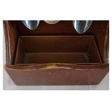 Vintage Wooden Spoon Holder With Collectible Spoons